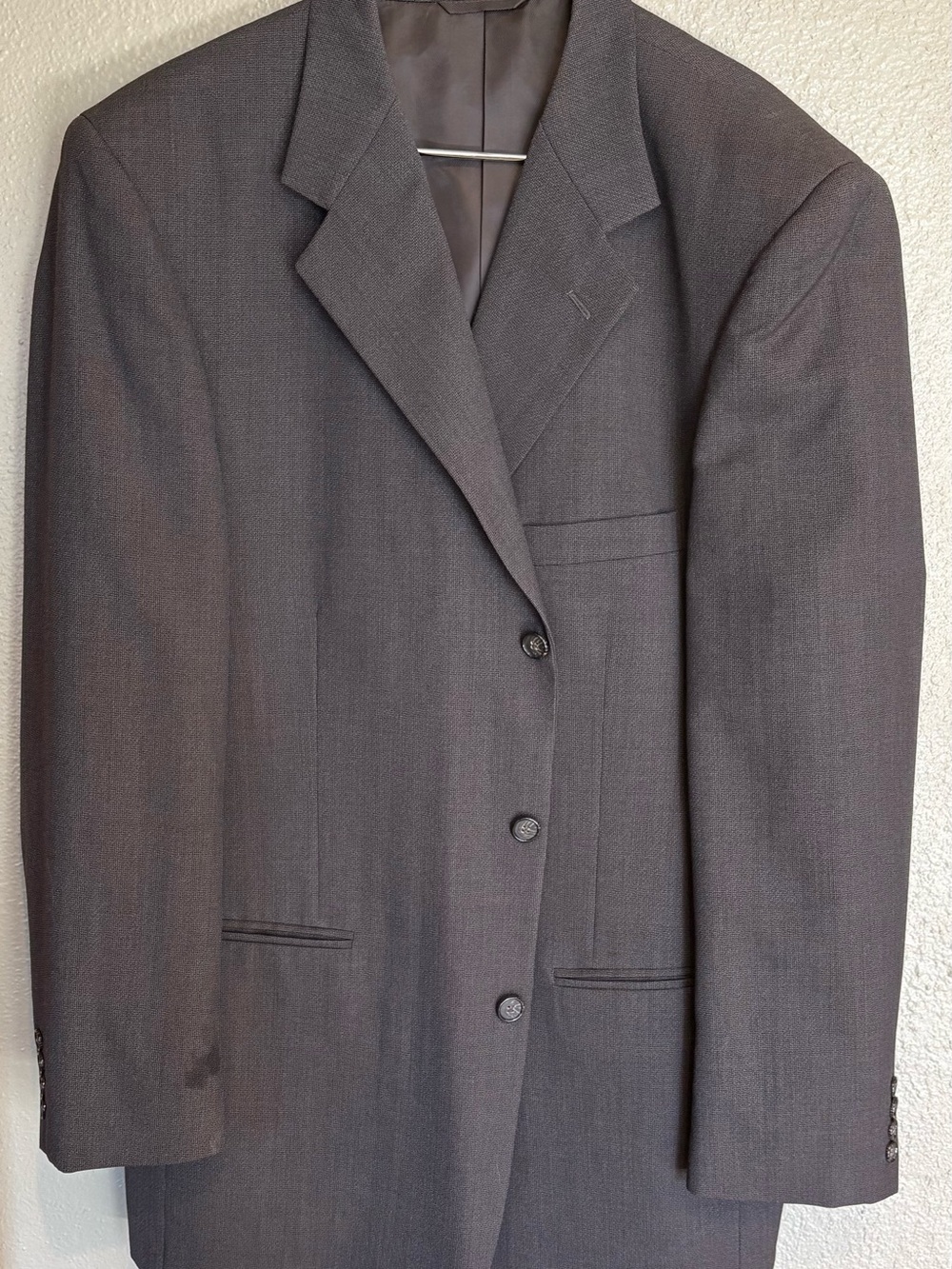 Jeffrey Banks Men's Classic Charcoal Brown - Tailored Three-Button Suit